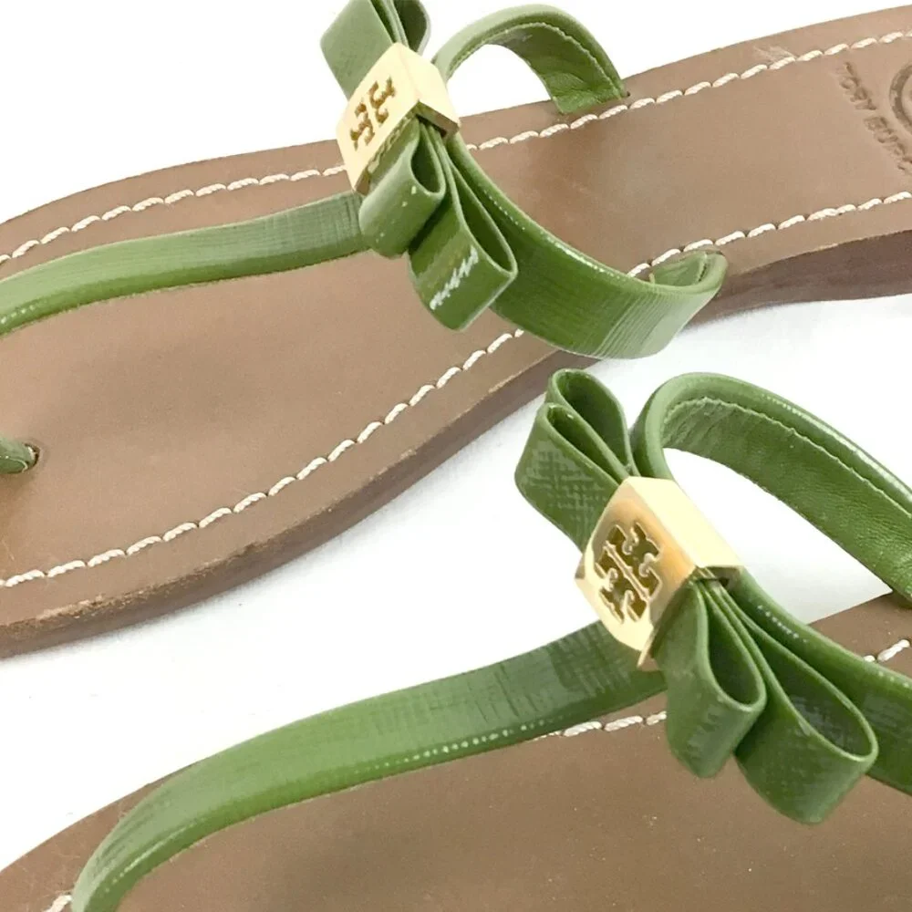 Tory Burch Leaf Green Leighanne Flat Thong